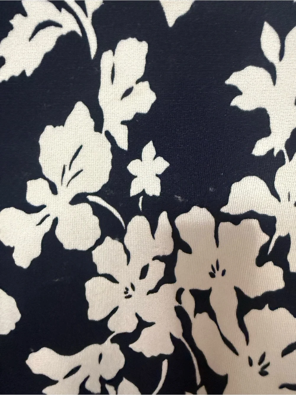 Michael Kors Navy and White Floral Long-Sleeve Dress